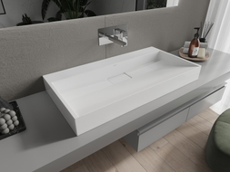 Mexen Ava lavabo de comptoir en conglomérat B/O 90 x 46 cm, blanc - 23019000