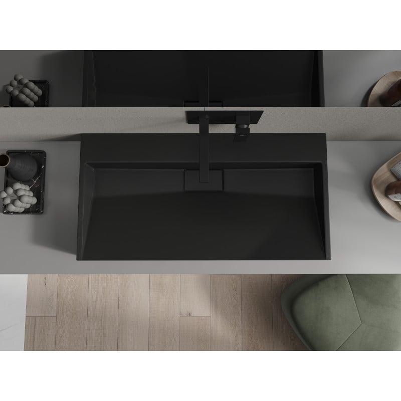 Mexen Ava lavabo à poser en conglomérat B/O 90 x 46 cm, noir - 23019070