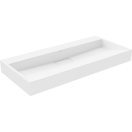 Mexen Ava lavabo de comptoir en conglomérat sans trou 100 x 46 cm, Blanc - 23011000