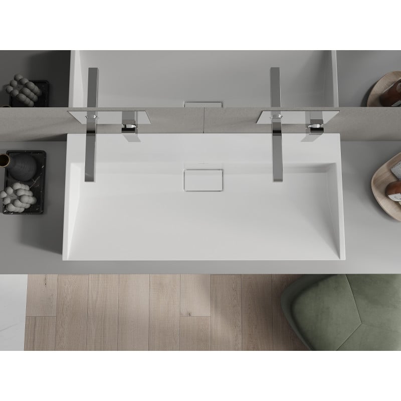 Mexen Ava lavabo sur plan en conglomérat B/O 100 x 46 cm, blanc - 23011000