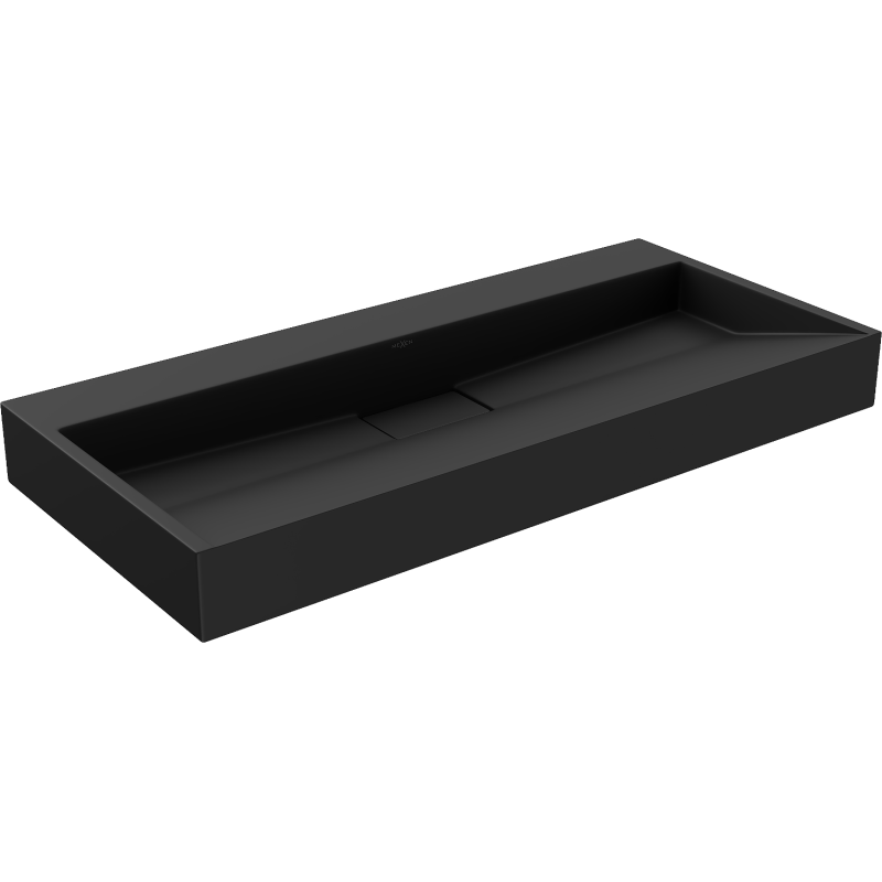 Mexen Ava lavabo de comptoir en conglomérat sans trou 100 x 46 cm, Noir - 23011070