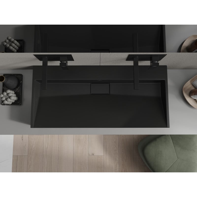 Mexen Ava lavabo à poser en conglomérat B/O 100 x 46 cm, noir - 23011070