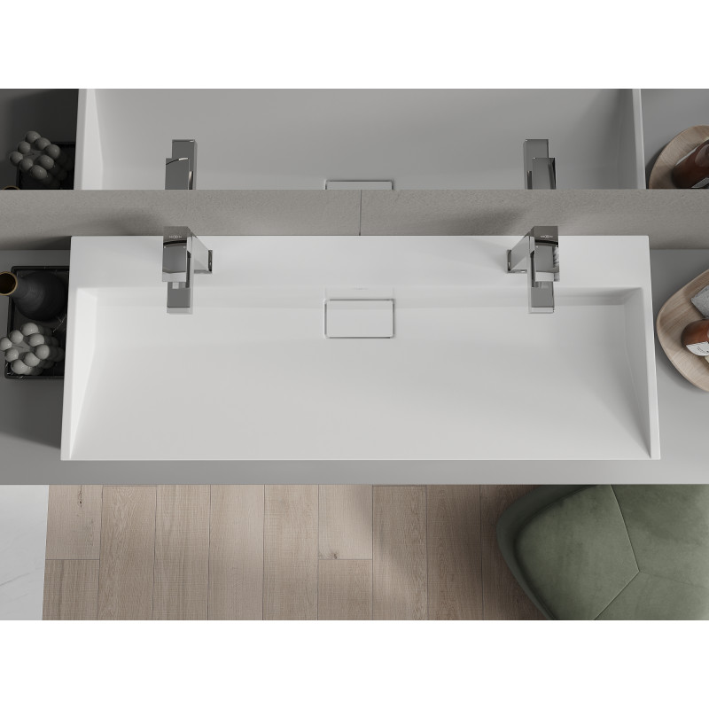 Mexen Ava vasque à poser en conglomérat 2/O 120 x 46 cm, blanche - 23011202