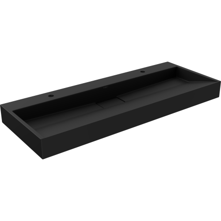 Mexen Ava lavabo posé sur le dessus en conglomérat 2/O 120 x 46 cm, noir - 23011272