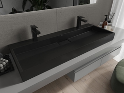 Mexen Ava lavabo sur plan en composite 2/O 120 x 46 cm, noir - 23011272