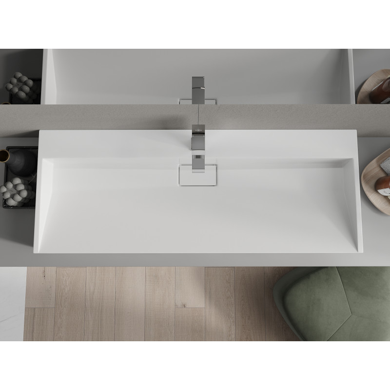Mexen Ava lavabo à poser en composite 1/O 120 x 46 cm, blanc - 23011201