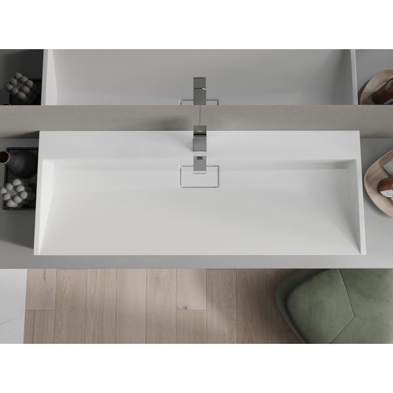 Mexen Ava Vasque à poser en conglomérat 1/O 120 x 46 cm, blanche - 23011201