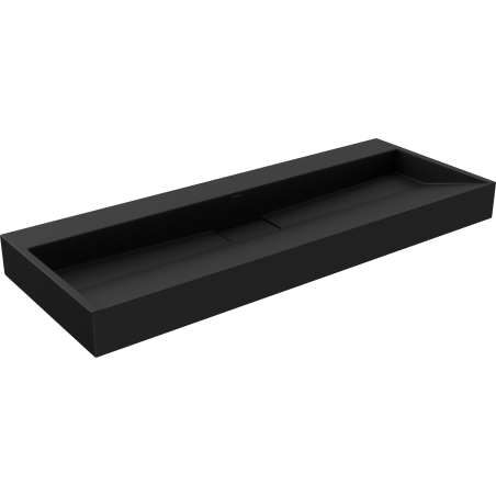 Mexen Ava lavabo de comptoir en conglomérat sans trou 120 x 46 cm, Noir - 23011270