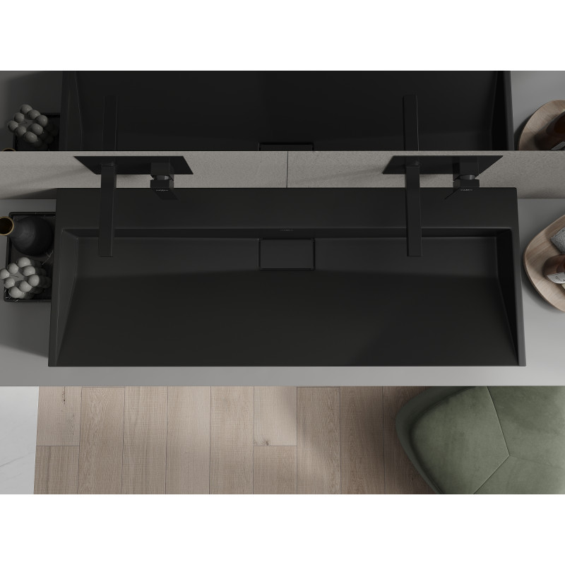 Mexen Ava vasque à poser en conglomérat B/O 120 x 46 cm, noire - 23011270