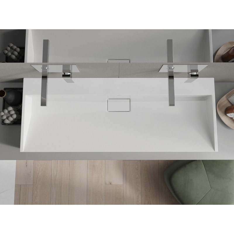 Mexen Ava lavabo à poser en composite B/O 120 x 46 cm, blanc - 23011200
