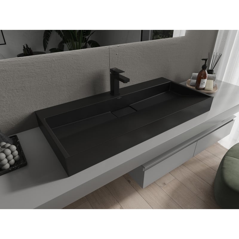 Mexen Ava Vasque à Poser en Conglomérat 1/O 100 x 46 cm, Noire - 23011071