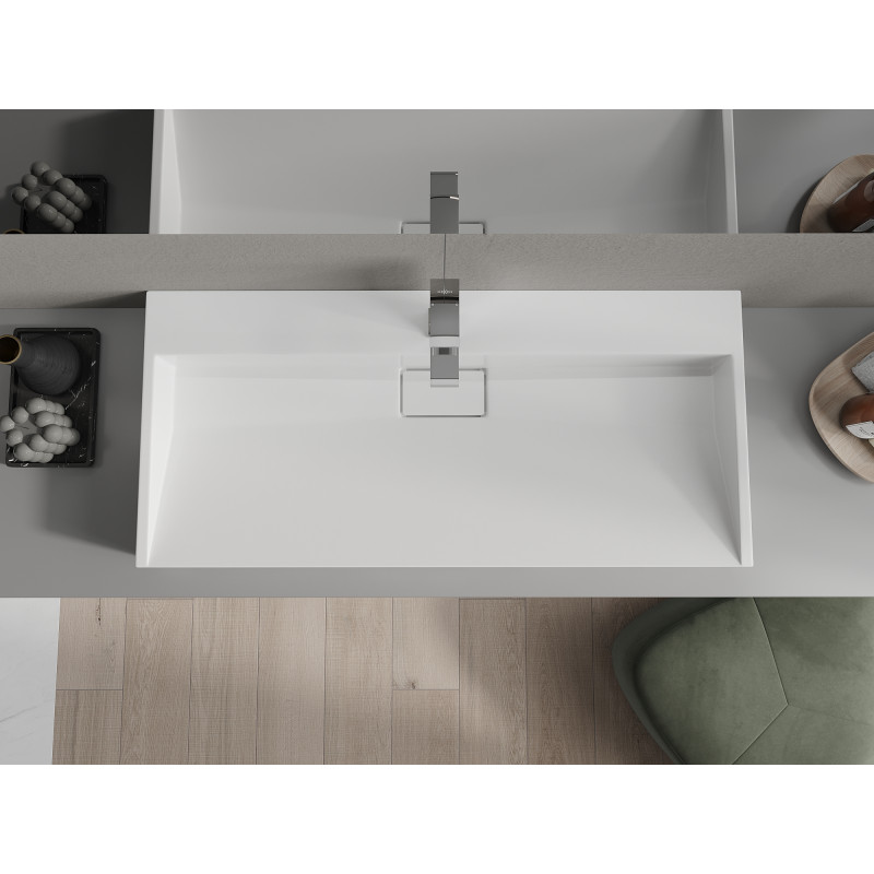 Mexen Ava lavabo à poser en conglomérat 1/O 100 x 46 cm, blanc - 23011001