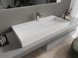 Mexen Ava lavabo de comptoir en conglomérat 1 trou 100 x 46 cm, Blanc - 23011001