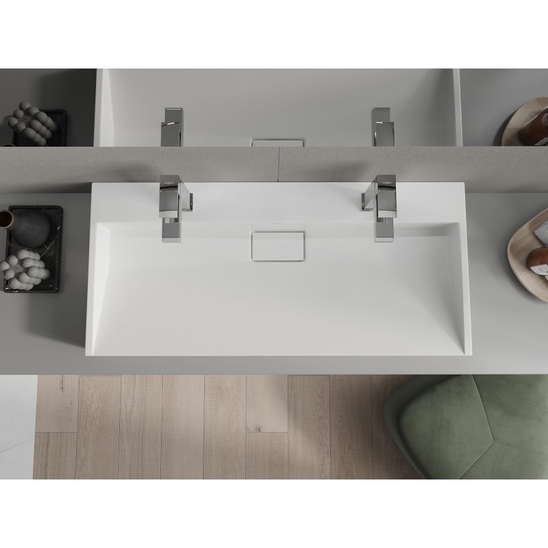 Mexen Ava lavabo à poser en conglomérat 2/O 100 x 46 cm, blanc - 23011002