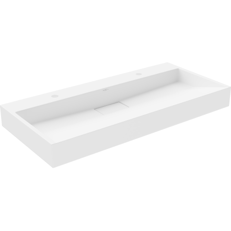 Mexen Ava lavabo de comptoir en conglomérat 2 trous 100 x 46 cm, Blanc - 23011002