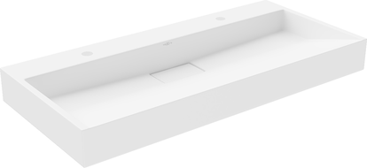 Mexen Ava lavabo de comptoir en conglomérat 2 trous 100 x 46 cm, Blanc - 23011002