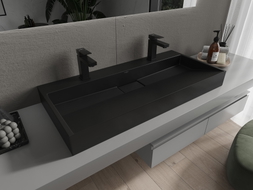 Mexen Ava lavabo sur plan en conglomérat 2/O 100 x 46 cm, noir - 23011072