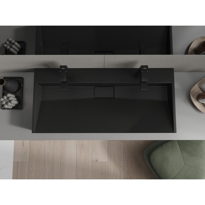 Mexen Ava lavabo à poser en conglomérat 2/O 100 x 46 cm, noir - 23011072
