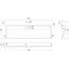 Mexen Ava lavabo de comptoir en conglomérat 1 trou 120 x 46 cm, Blanc - 23011201