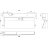 Mexen Ava lavabo de comptoir en conglomérat 2 trous 100 x 46 cm, Blanc - 23011002