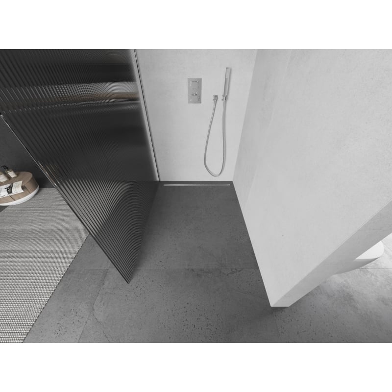 Mexen Kioto paroi de douche Walk-in 70 x 200 cm, rayures 8 mm, chrome - 800-070-101-01-09