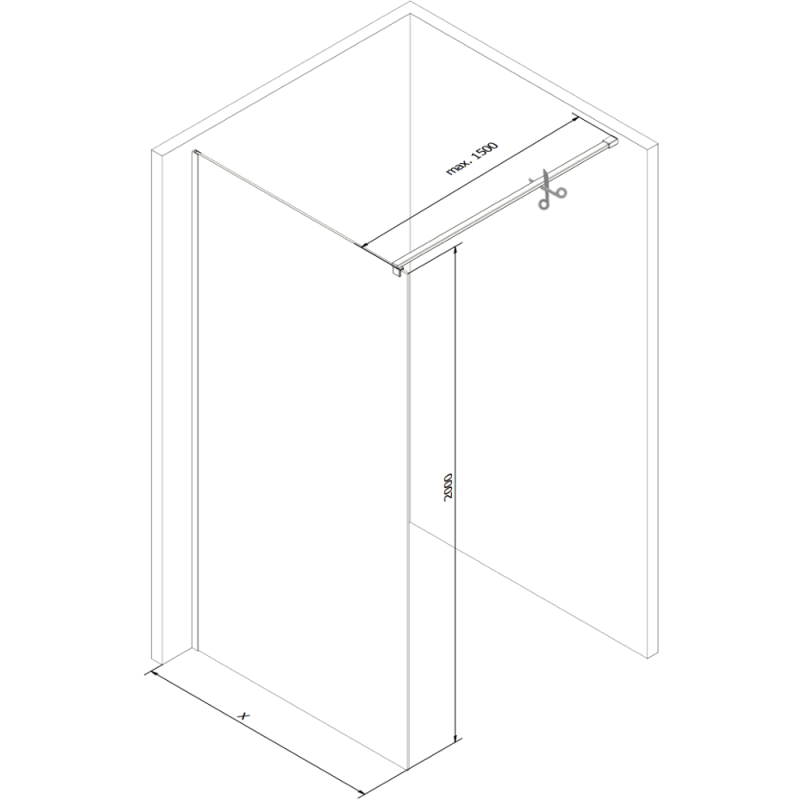 Mexen Kioto paroi de douche Walk-in 80 x 200 cm, stries 8 mm, chrome - 800-080-101-01-09