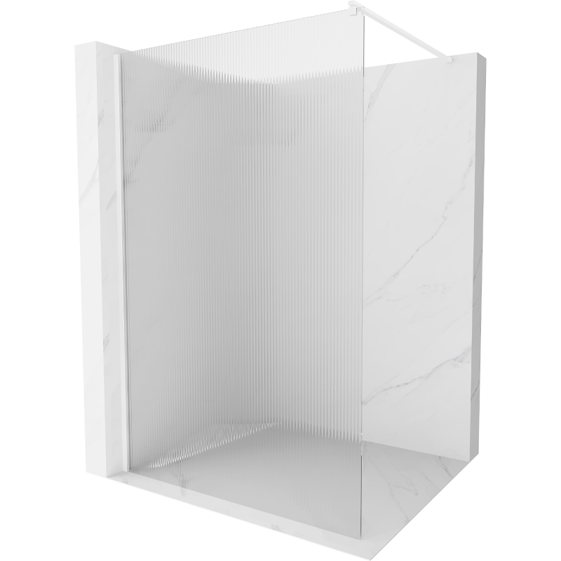 Mexen Kioto paroi de douche Walk-in 90 x 200 cm, rayures 8 mm, blanche - 800-090-101-20-09