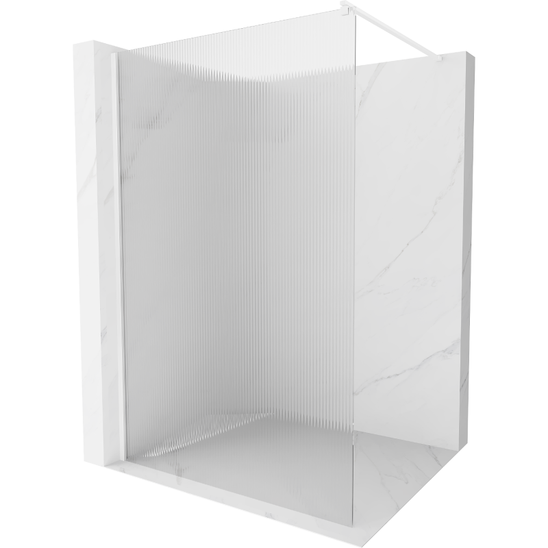 Mexen Kioto paroi de douche 100 x 200 cm, rayures 8 mm, Blanc - 800-100-101-20-09