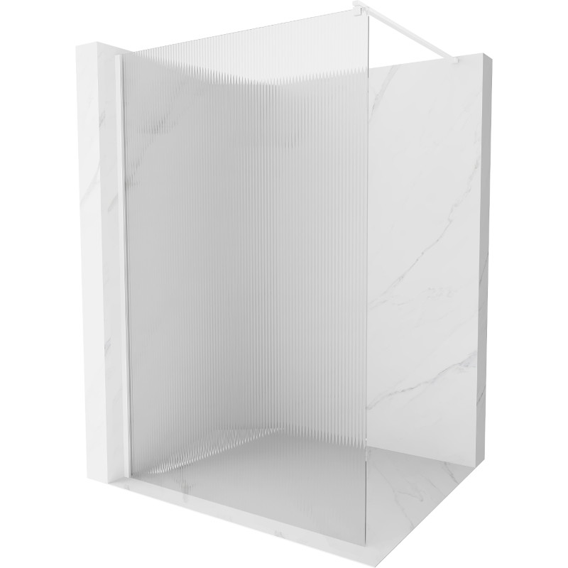 Mexen Kioto paroi de douche Walk-in 100 x 200 cm, rayures 8 mm, blanche - 800-100-101-20-09