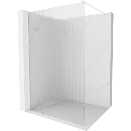 Mexen Kioto paroi de douche Walk-in 100 x 200 cm, rayures 8 mm, blanche - 800-100-101-20-09
