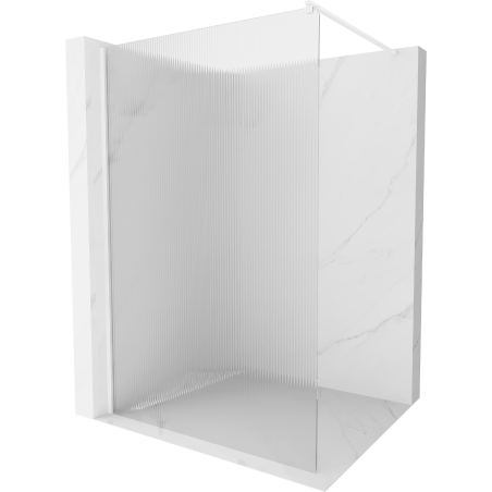 Mexen Kioto paroi de douche Walk-in 130 x 200 cm, rayures 8 mm, blanche - 800-130-101-20-09