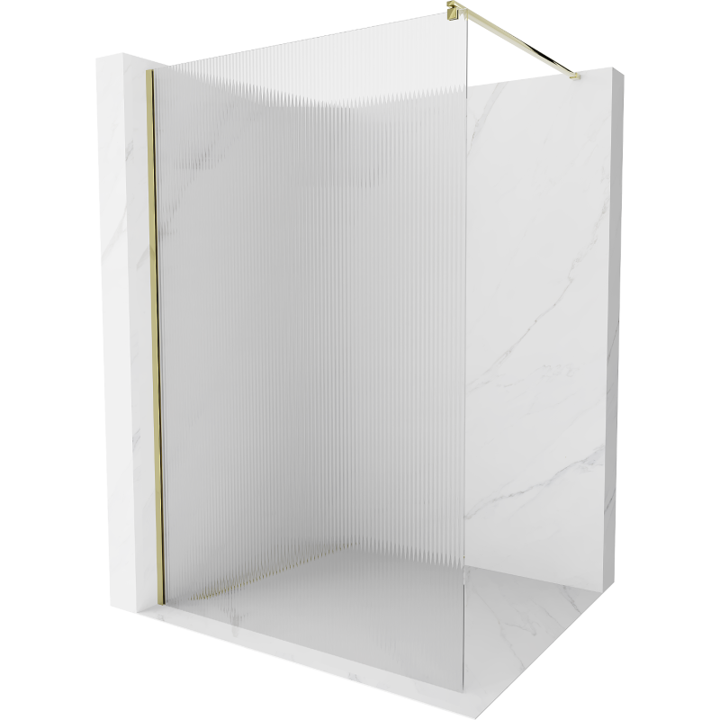 Mexen Kioto cloison de douche Walk-in 90 x 200 cm, rainures 8 mm, or - 800-090-101-50-09