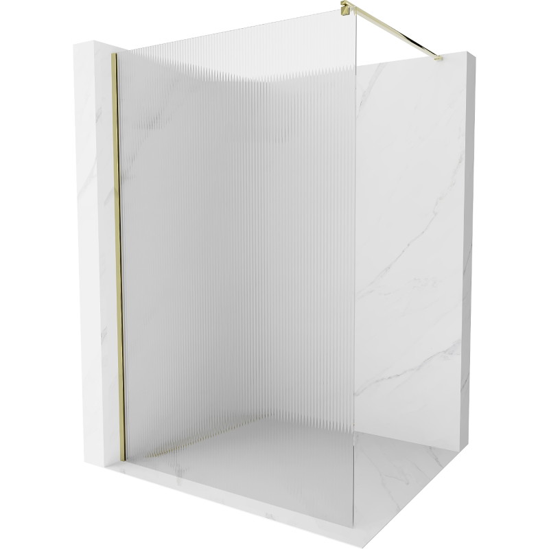 Mexen Kioto paroi de douche Walk-in 90 x 200 cm, striée 8 mm, dorée - 800-090-101-50-09