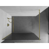 Mexen Kioto paroi de douche Walk-in 100 x 200 cm, rayures 8 mm, or - 800-100-101-50-09