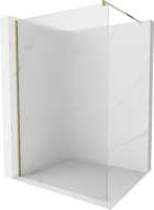 Mexen Kioto paroi de douche Walk-in 140 x 200 cm, rainures 8 mm, dorée - 800-140-101-50-09