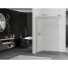 Mexen Kioto paroi de douche Walk-in 140 x 200 cm, rayures 8 mm, dorée - 800-140-101-50-09