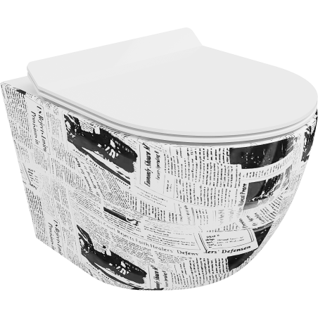 Mexen Lena bol de WC Rimless avec siège slim à fermeture lente, duroplast, Design blanc - 30224099