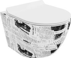 Mexen Lena cuvette WC sans bride avec abattant à descente lente slim, duroplast, blanc motif - 30224099