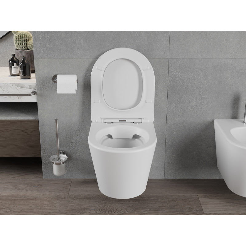 Mexen Rico cuvette WC Rimless avec abattant à fermeture douce slim, duroplast, blanc mat - 30724001