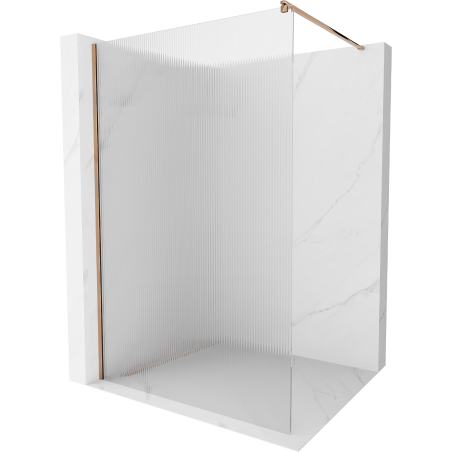 Mexen Kioto paroi de douche 140 x 200 cm, cannelures 8 mm, or rose - 800-140-101-60-09