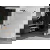 Mexen Kioto cloison de douche 110 x 200 cm, stries 8 mm, noir - 800-110-101-70-09
