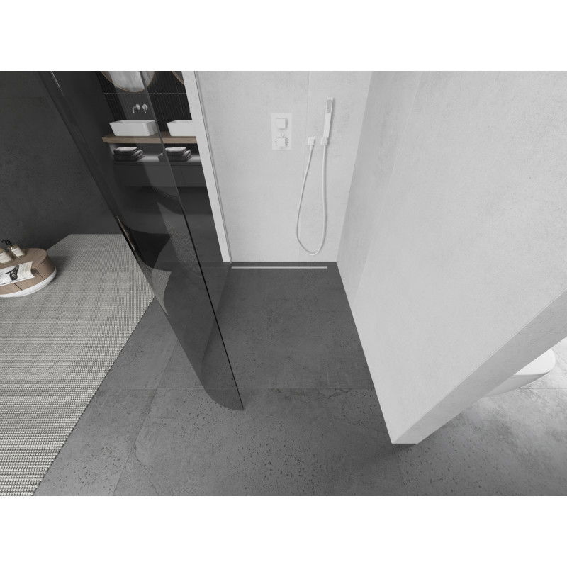Mexen Kioto-R paroi de douche arrondie Walk-in 80 x 200 cm, transparent 8 mm, blanche - 800-080-101-20-06