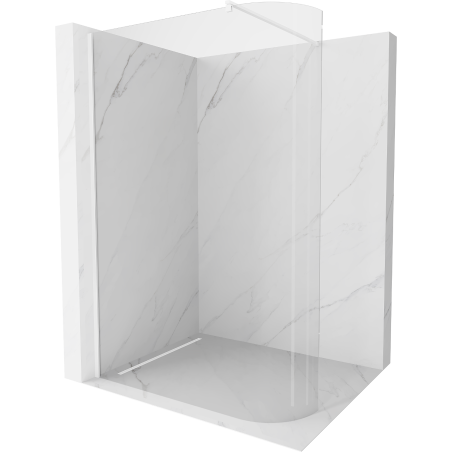 Mexen Kioto-R Paroi de douche arrondie Walk in 150 x 200 cm, transparent 8 mm, blanche - 800-150-101-20-06