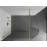 Mexen Kioto-R paroi de douche arrondie Walk-in 120 x 200 cm, transparent 8 mm, or - 800-120-101-50-06