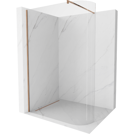 Mexen Kioto-R paroi de douche arrondie Walk-in 120 x 200 cm, transparent 8 mm, or rose - 800-120-101-60-06