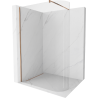 Mexen Kioto-R Paroi de douche arrondie Walk-in 130 x 200 cm, transparent 8 mm, or rose - 800-130-101-60-06