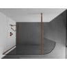 Mexen Kioto-R Paroi de douche arrondie Walk-in 130 x 200 cm, transparent 8 mm, or rose - 800-130-101-60-06