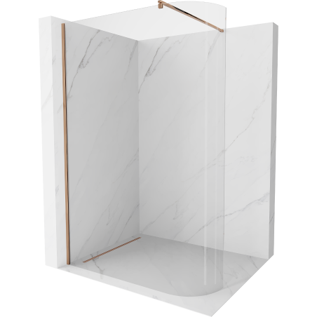 Mexen Kioto paroi de douche arrondie 140 x 200 cm, transparent 8 mm, Or rose - 800-140-101-60-06