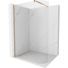 Mexen Kioto paroi de douche arrondie 140 x 200 cm, transparent 8 mm, Or rose - 800-140-101-60-06
