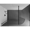 Mexen Kioto-R paroi de douche incurvée Walk-in 90 x 200 cm, transparent 8 mm, noir - 800-090-101-70-06